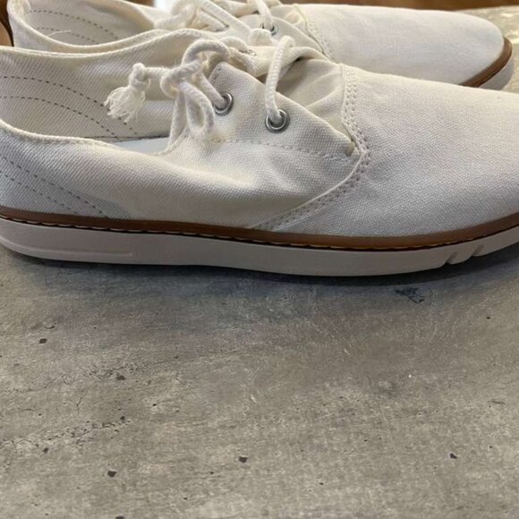 TIMBERLAND MEN'S HOOK SET LOW LACE SNEAKER WHITE CANVAS A6CNJ-ET7 ALL SIZES - Picture 5 of 8